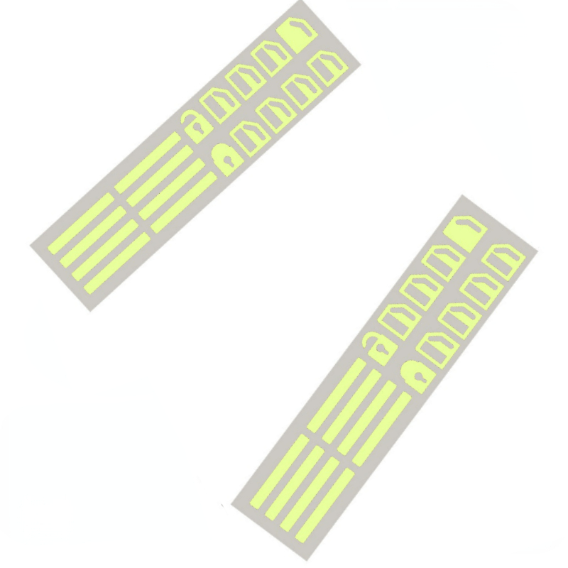 2pcs Car Window Button Luminous Sticker Switch Night Fluorescent Decals
