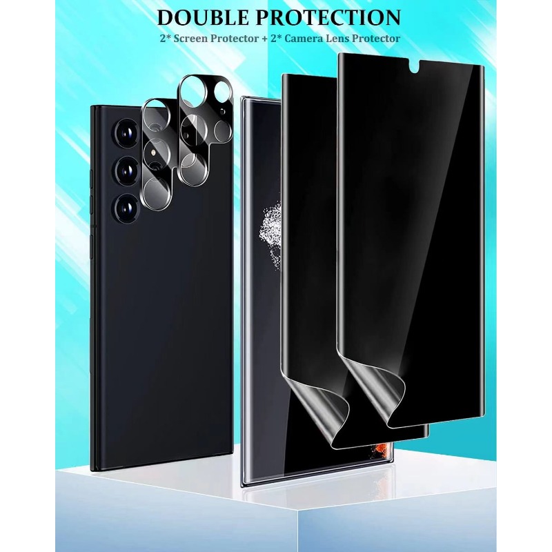 WFTE [Lot de 2] Verre Trempé pour Samsung Galaxy S23 Ultra, 3D Couverture  Complète Film de Protection d'écran avec haute transparence à 99%