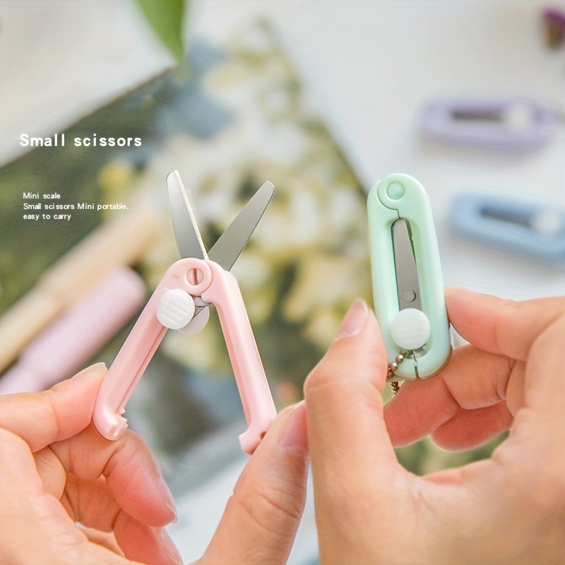  Scissors Trim Embroidery Small Portable Stainless Steel  Materials Pocket Shears Little Needlework Cutters Sewing Petite Miniature Tiny  Scissors (Cyan) : Arts, Crafts & Sewing