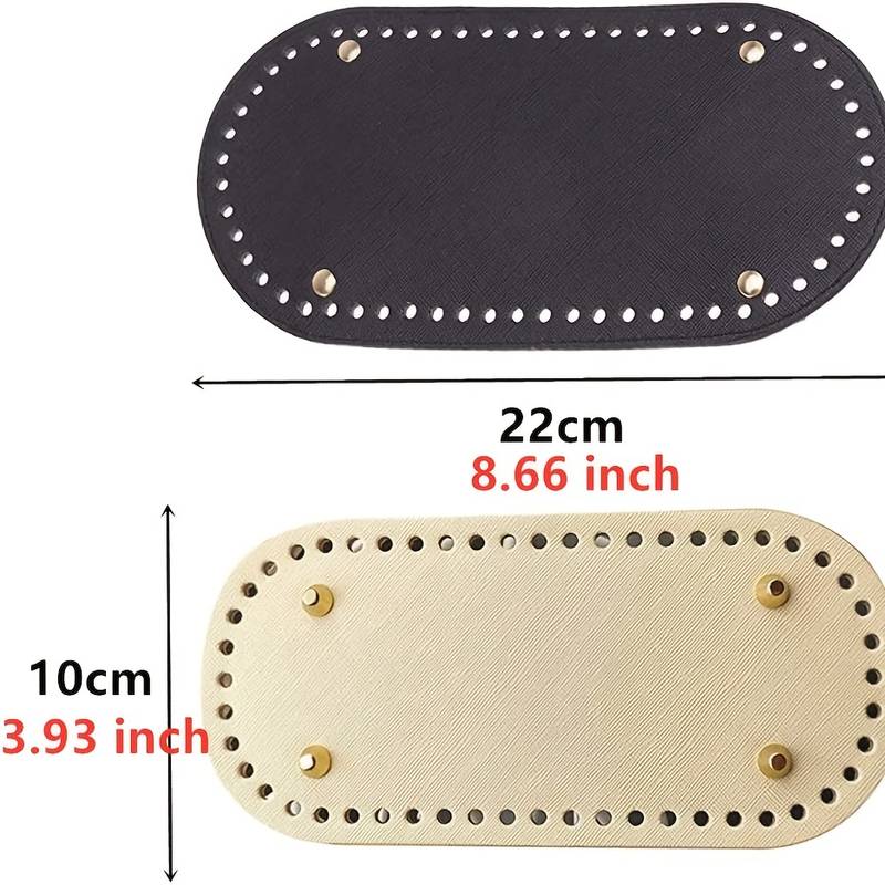 Lot De 6 Fonds De Sac En Cuir PU Pour Crochet - Format Ovale 22x10 Cm - 6 Couleurs, Trous Pré-percés