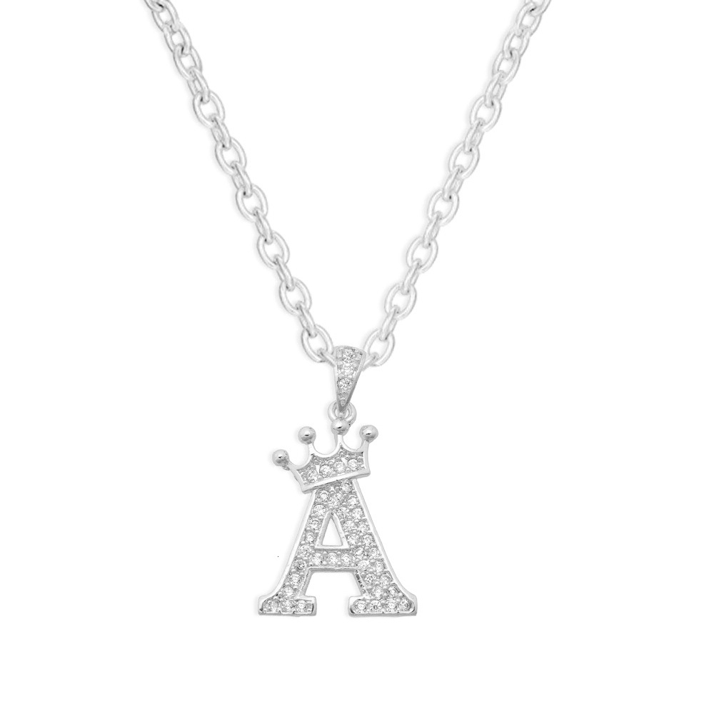 Crown letter deals pendant necklace