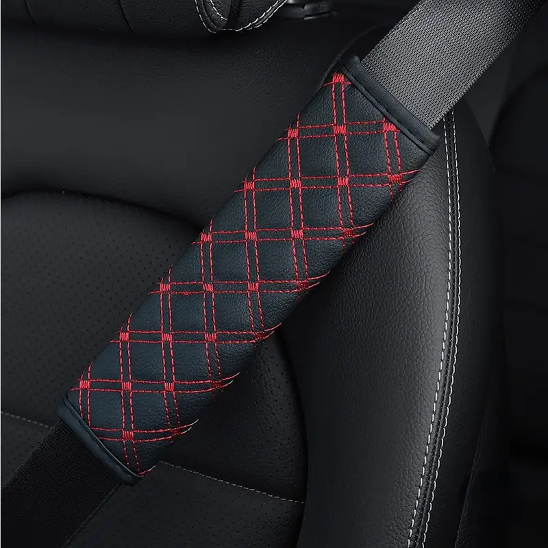 2 Stück/1 Paar Autositzbezug Gürtel Schulterpolster Sicherheitsgurt Schwarz  Baumwolle Auto Sicherheitsgurte Schulterschutz