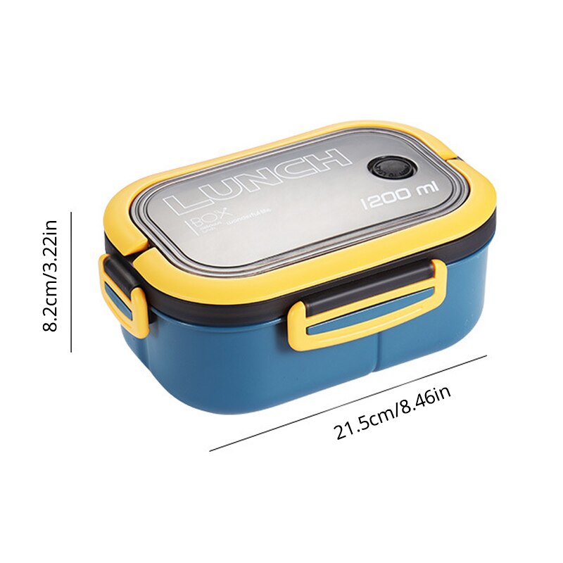 Microwaveable Double-layer Compartment Lunch Box With Fork Spoon,  Fresh-keeping Food Containers - Temu