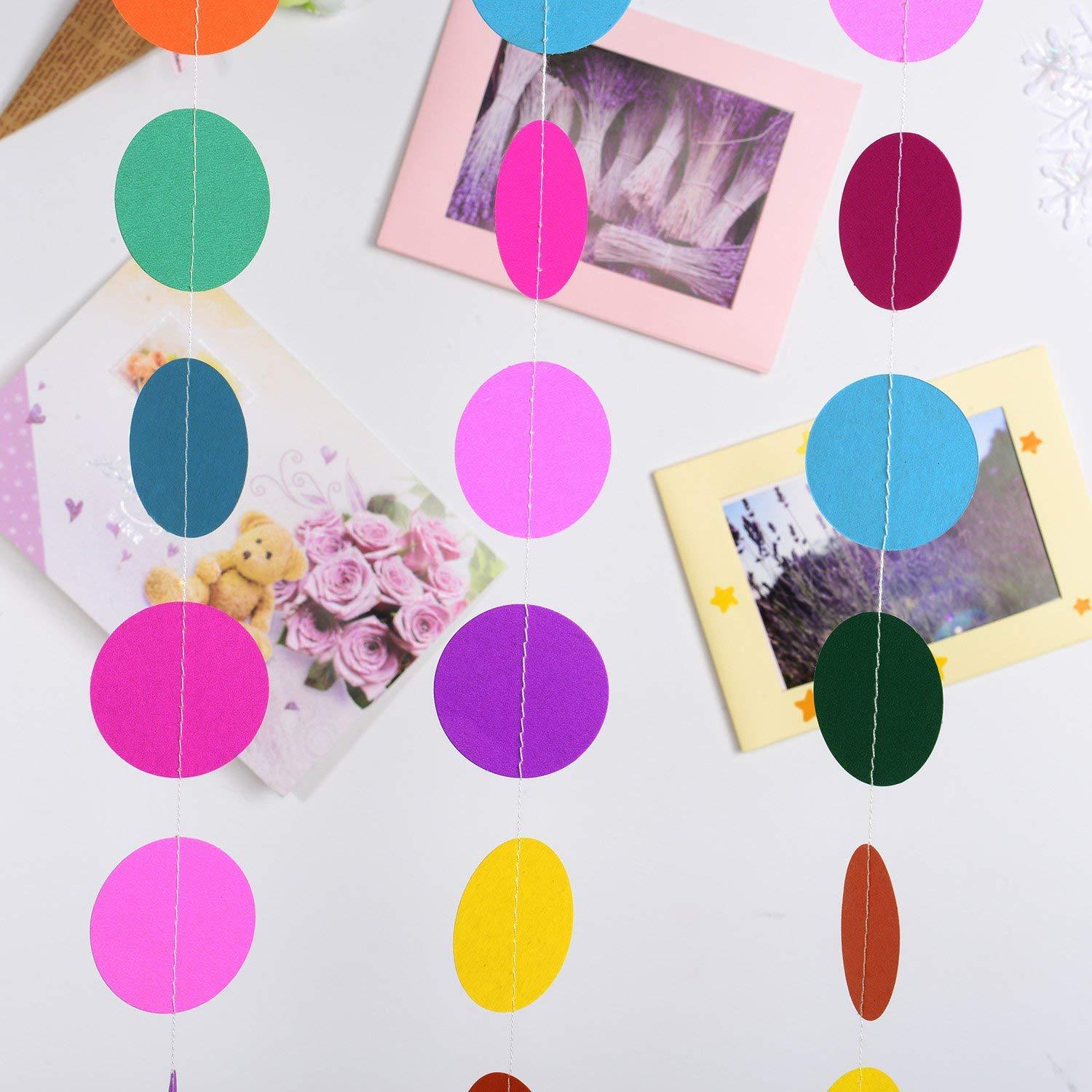 Colorful Paper Garland Circle Dots Party Hanging Rainbow - Temu