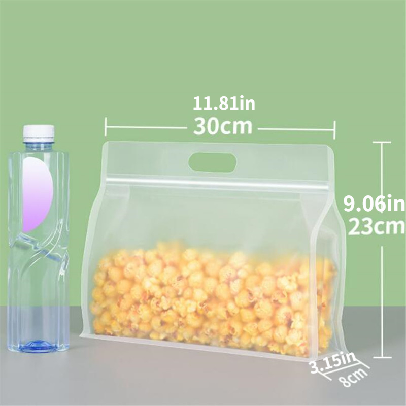 10Pcs Reusable Zipper Bag Stand Up Zip Shut Plastic Freezer Bag