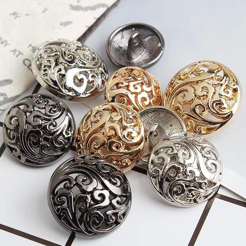 30PCS Zinc Alloy Shank Buttons with Mixed Bronze Flower Pattern Engraved  for Variety of Sewing, Knitting, Crochet, Card Making