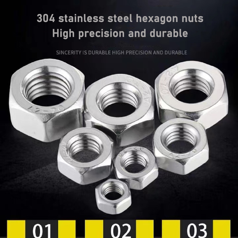 Stainless Steel Hex Nuts DIN 934 Metric Nuts M2, M2.5, M3, M4, M5