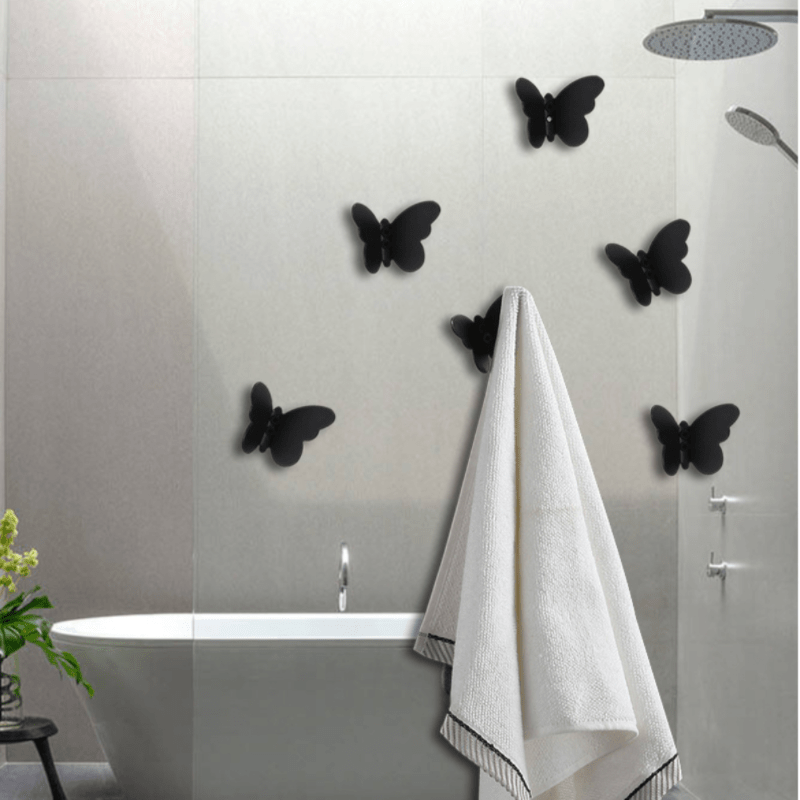 2pcs Toallero Ganchos Gancho Pared Decorativo Mariposa - Temu