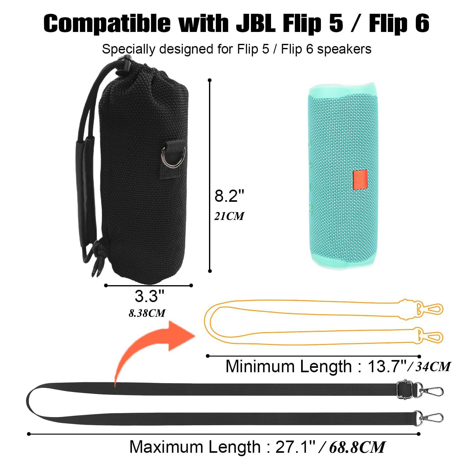 Speaker Carrying Temu United Emirates Case - Strap Arab 5/ Shoulder Compatible Flip