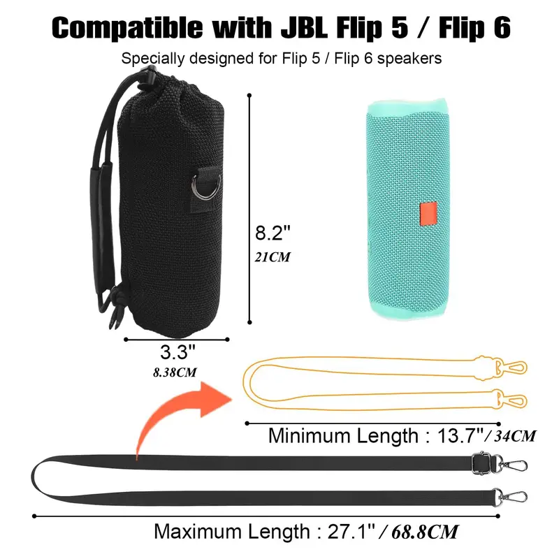 Speaker Carrying Case Shoulder Strap Compatible Flip 5/ - Temu United Arab  Emirates