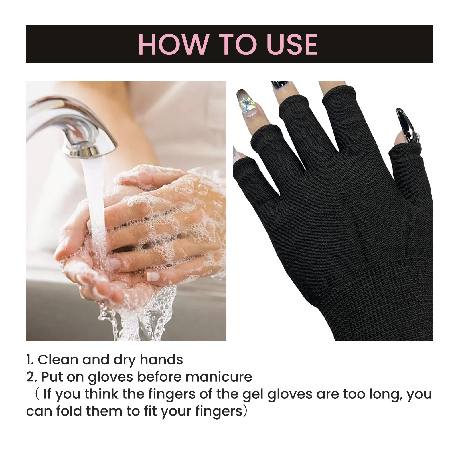 Manicure Gloves, Protection Stretchy Breathable Fingerless Fiber Cotton  Nail Lamp Gloves For Home Salon Anti UV Gloves For Gel Nail Lamp Fingerless  UV