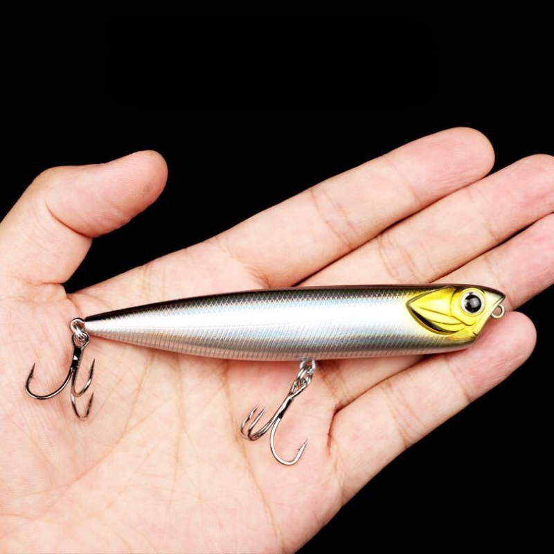1pcs Top Water Popper Fishing Lures Artificial Bait Kit Surface Pencil  Floating Lure 10cm 12g