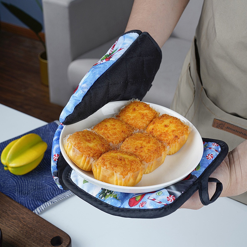 Polyester Oven Mitts Short Heat Resistant Mitts Microwave - Temu