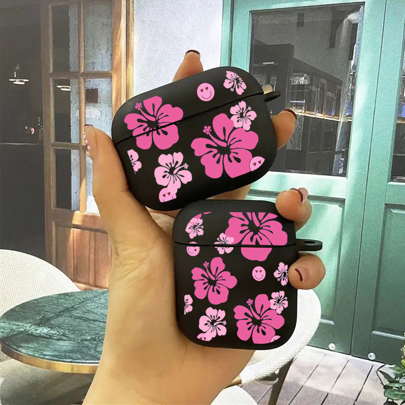 

1pc Earphone Case With Purple Flowers Graphic Wireless Protective Cases Anti-fall For Airpods1/2, Airpods3, Airpods Pro, Airpods Pro (2nd Generation)