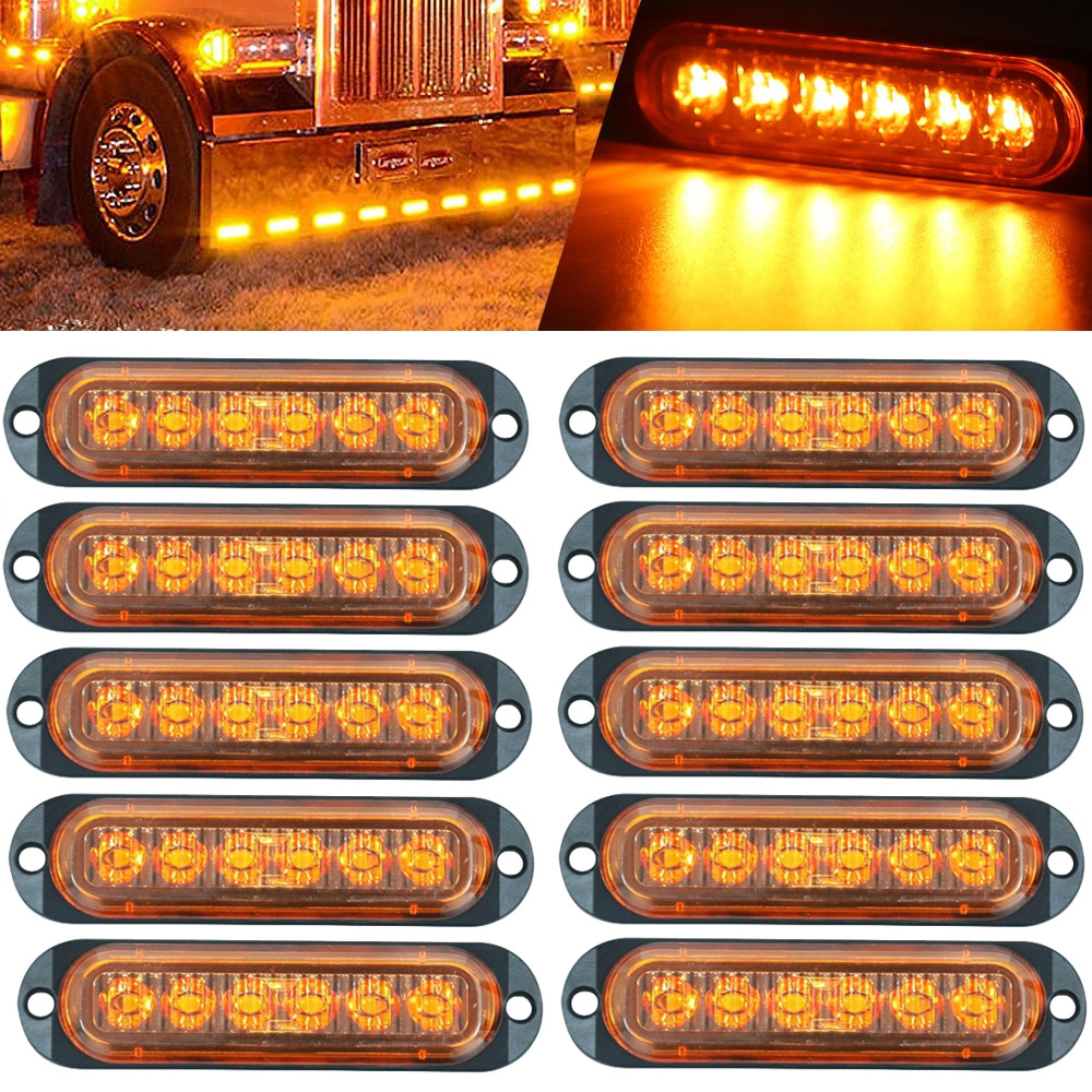 Luces LED De Freno De Cola De Remolque Rojo Ovalado Traseras Para Camiones  2 Pcs