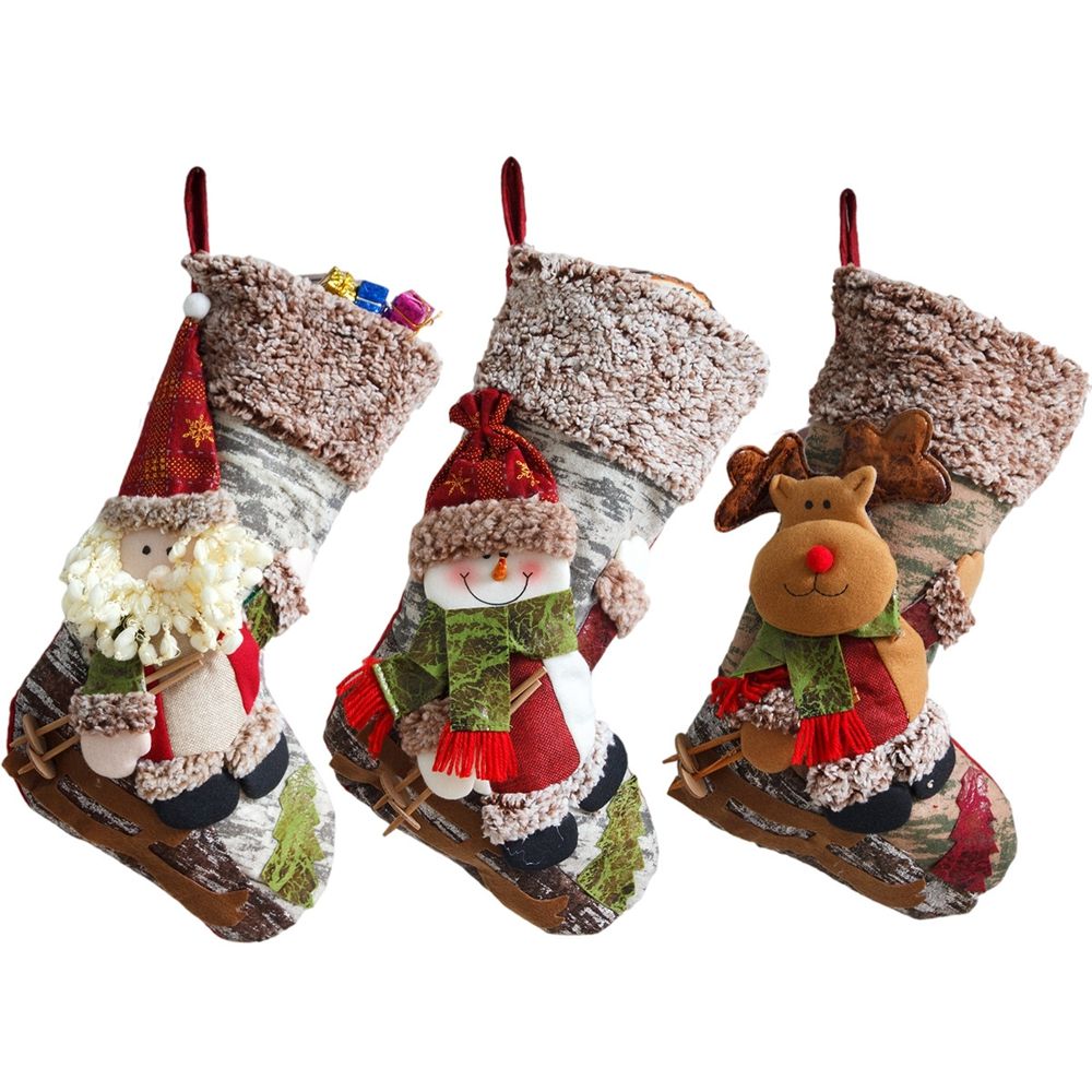  IAMAGOODLADY Christmas Decorations,Christmas Stockings with  Plush Cuff Stocking Decor Gift Bag Christmas Bulk 1 Dollar Items Only :  Home & Kitchen
