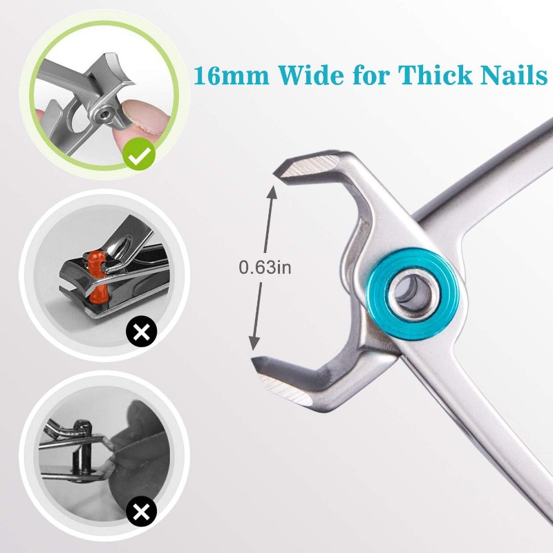 Nail Clippers For Thick Nails 16mm Wide Jaw Opening Oversized