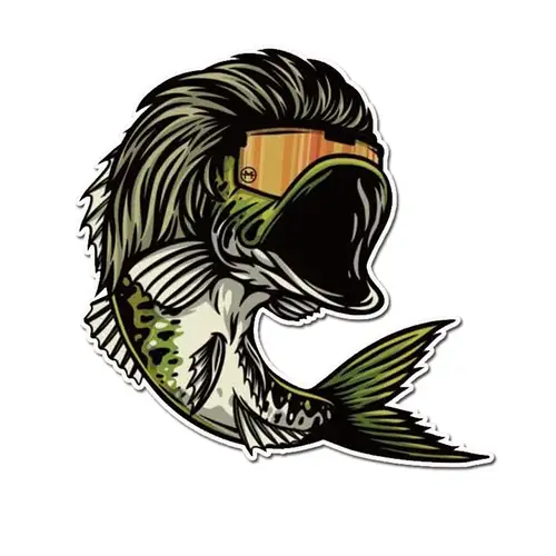  Large Mouth Bass Beautiful Fish Decal, Fishing decal for Boat,  Car, Vehicle, Truck Etc., Waterproof Vinyl Sticker, Many Sizes & Styles  Available