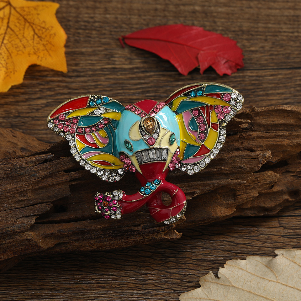 Vintage Cat Shape Brooch, Inlaid Crystal Accessory