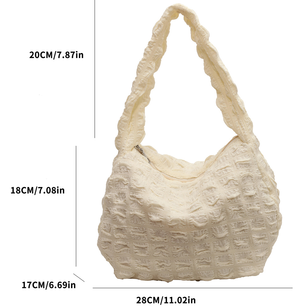  Women Ruched Shoulder Handbag Cloud Pouch Hobo Bag