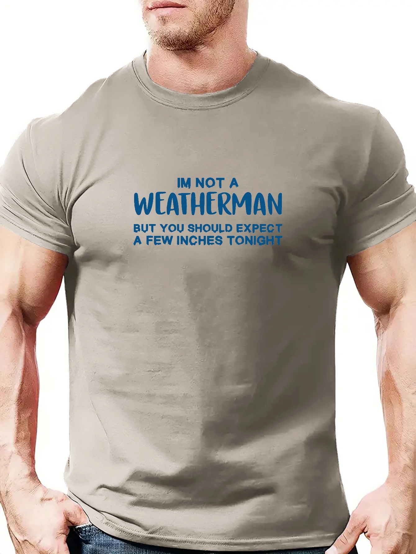 Men's Summer Trendy T shirt 'm A Weatherman Graphic Print - Temu Sweden