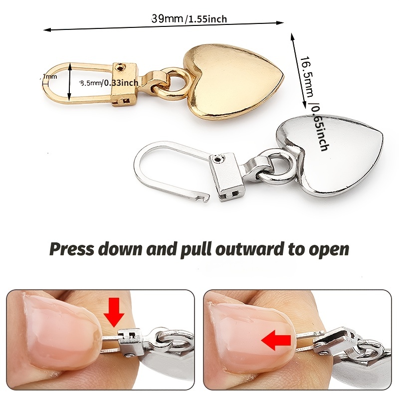 5/1Pcs Detachable Zipper Pull Metal Zippers Replacement Slider