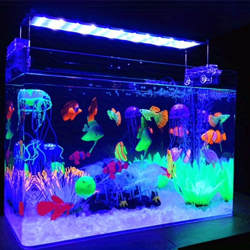 Aquarium Decoration Artificial Glow In Dark Fish Glowing - Temu Canada
