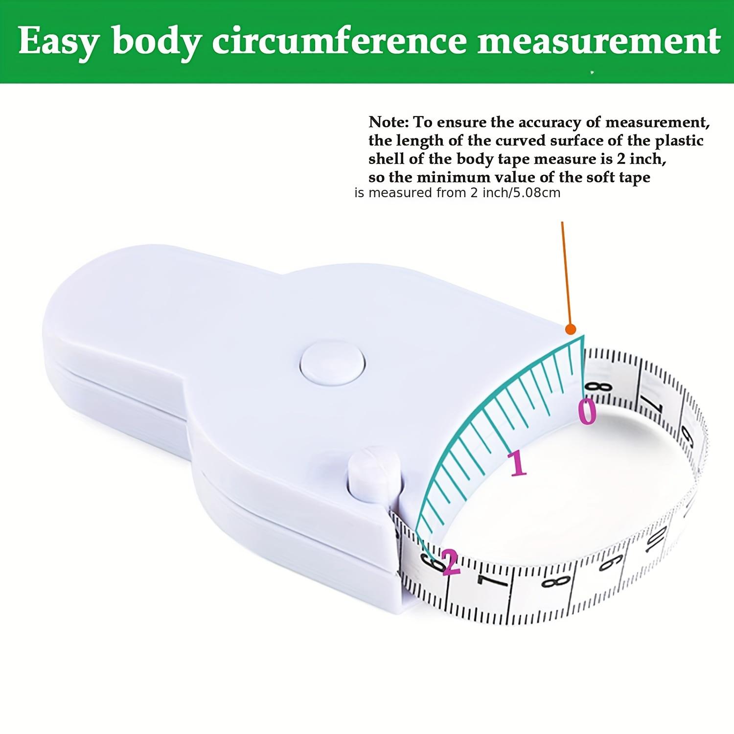 2Pcs Body Measuring Tape, Measures 60 Inch (150 cm) with Lock Pin and Black  Push Button Retraction, Yellow & White Tape Measure, Accurate Tape