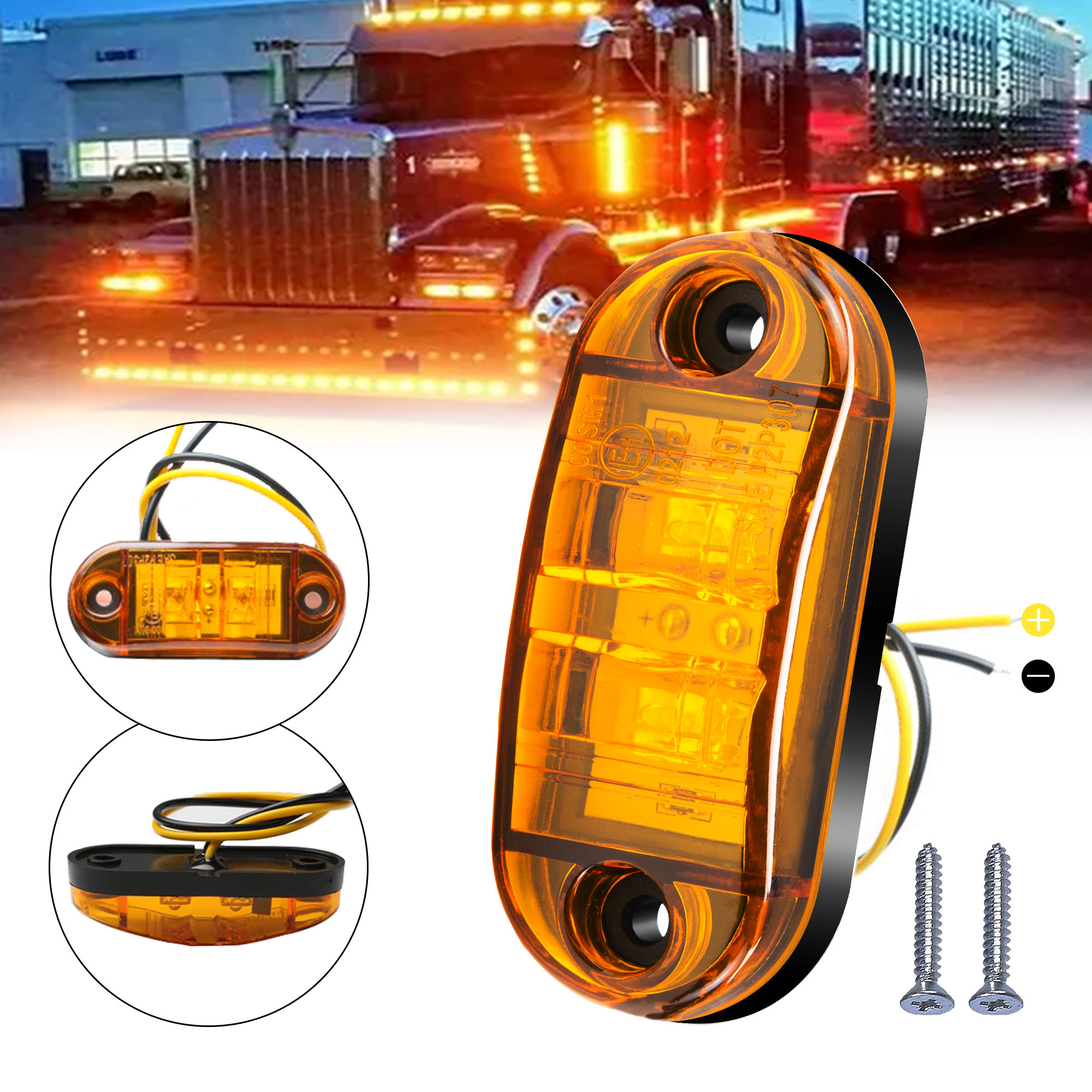 10pcs Universal LED Front Rear Side Indicator Marker Light Bulb