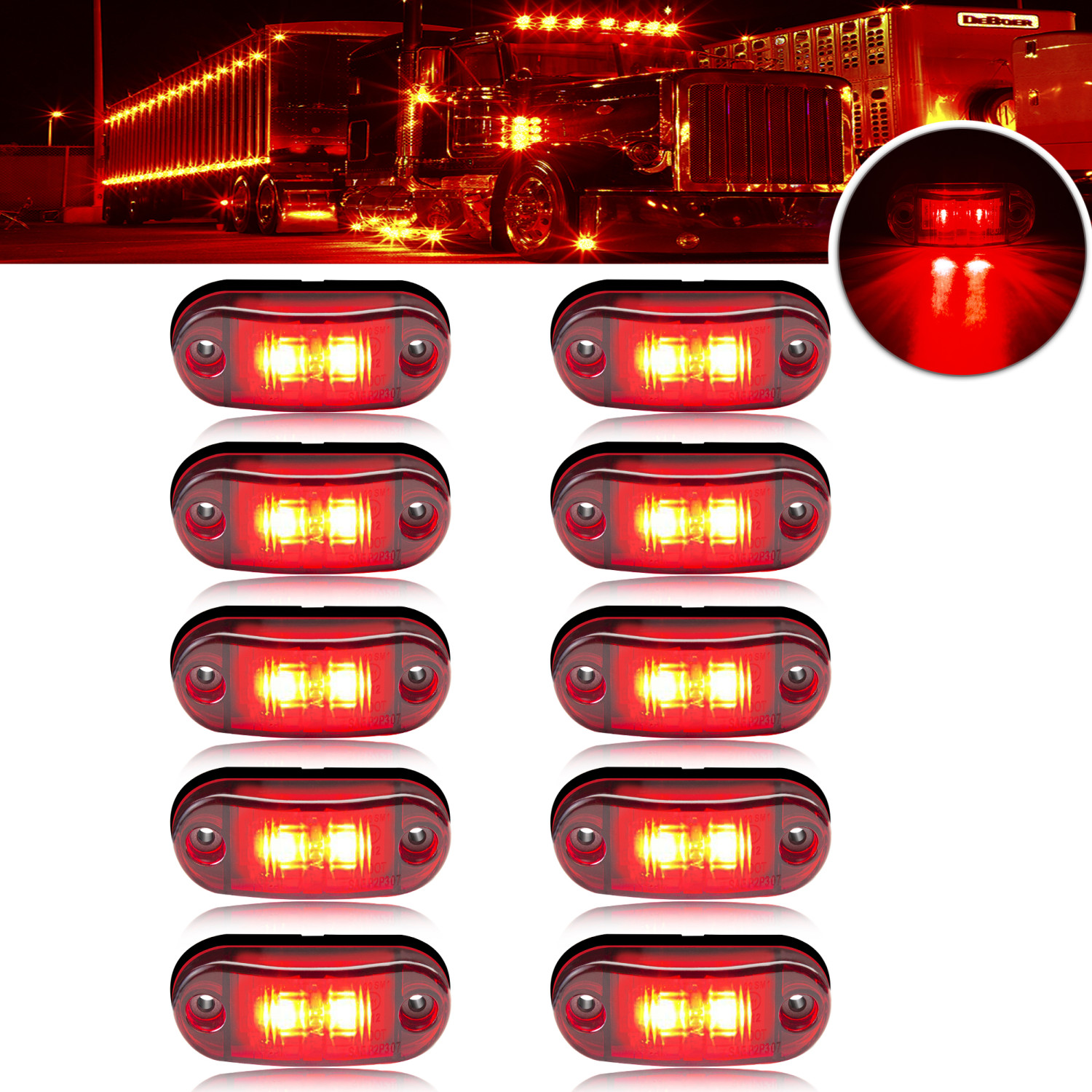 10pcs Universal LED Front Rear Side Indicator Marker Light Bulb