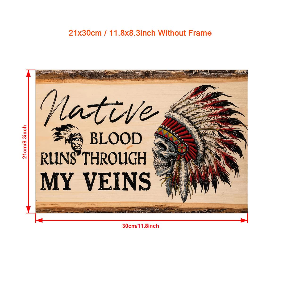 Canvas Poster Printed Painting Native Blood Runs Through My - Temu