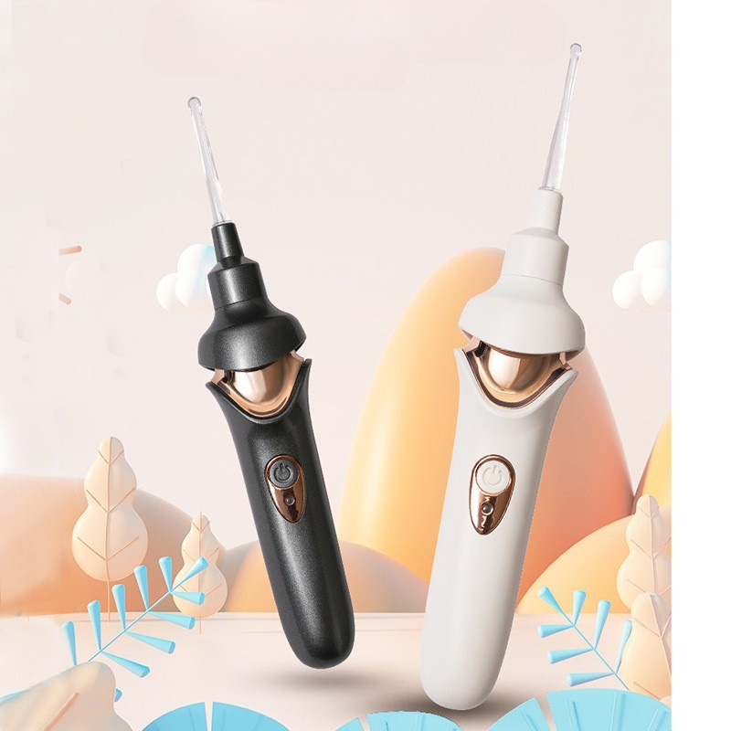 Dispositivo De Limpieza De Oídos Eléctrico Para Adultos Con Succión De Cera  Y Luz, Conjunto De Cabezales Suaves