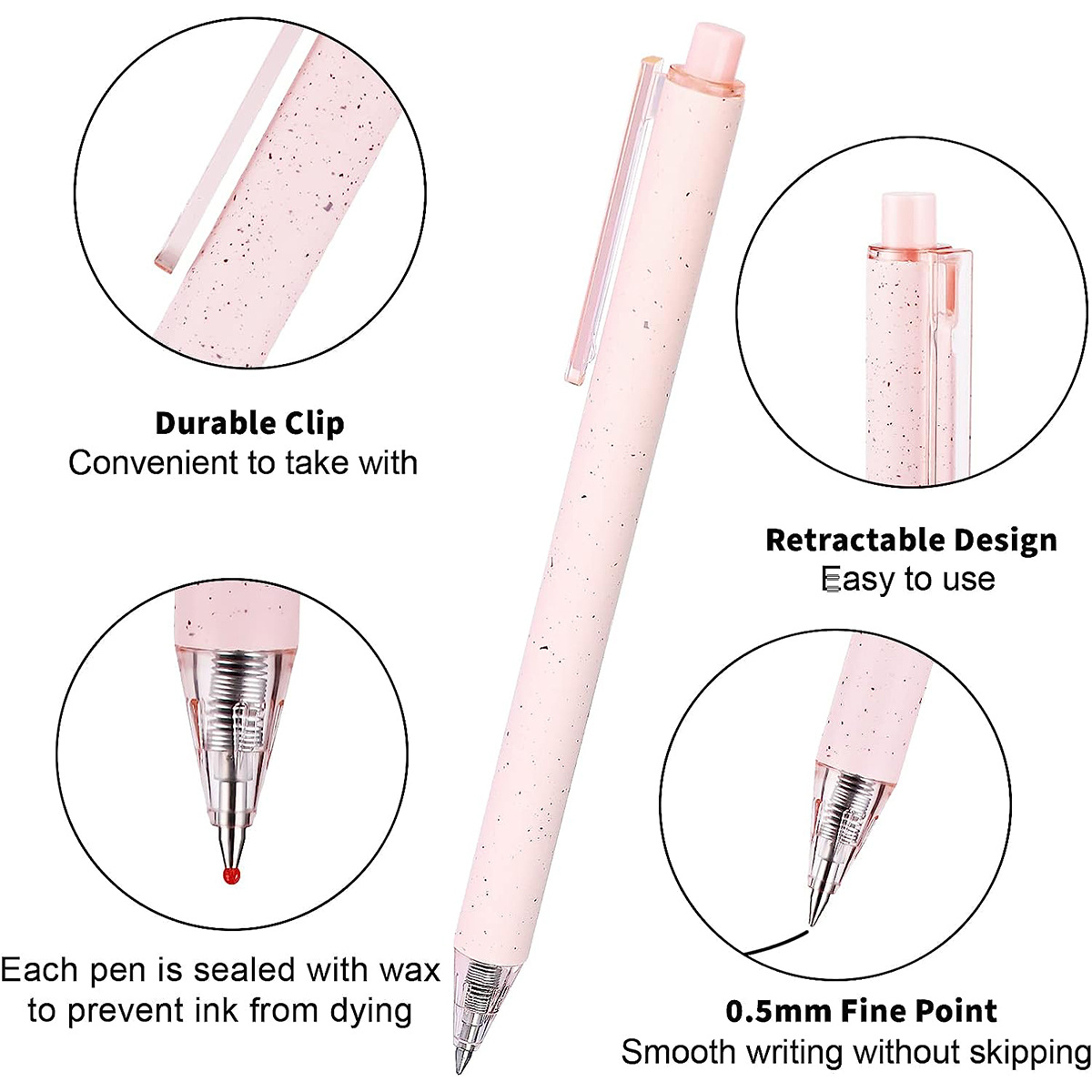 Retractable Gel Pens Set With Black Ink Best Pens For Smooth - Temu
