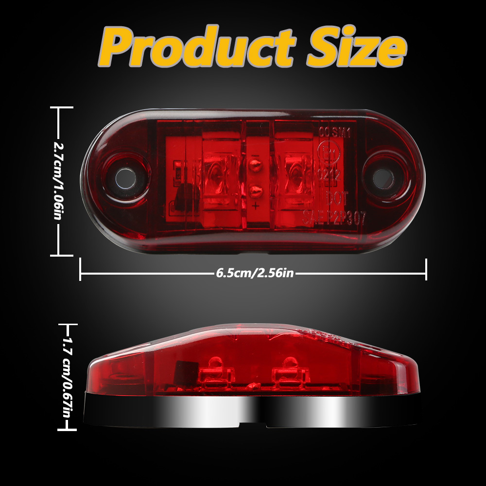 Amber Red)12 24v Universal Led Side Marker Lights Lamp - Temu