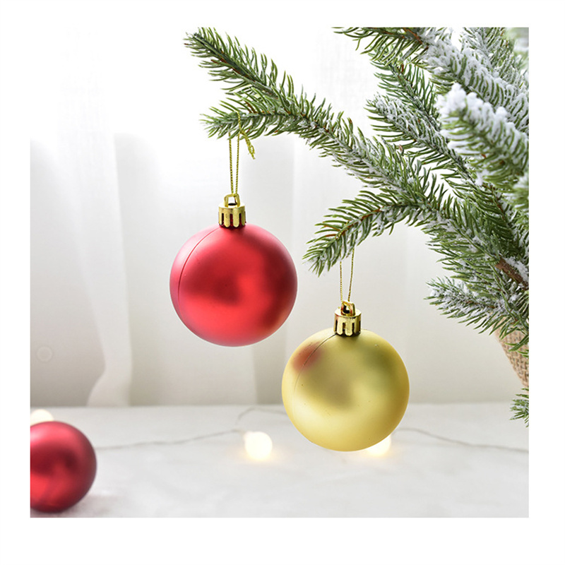 10/8/6/4cm White Christmas Balls Ornament for Tree 6Pcs