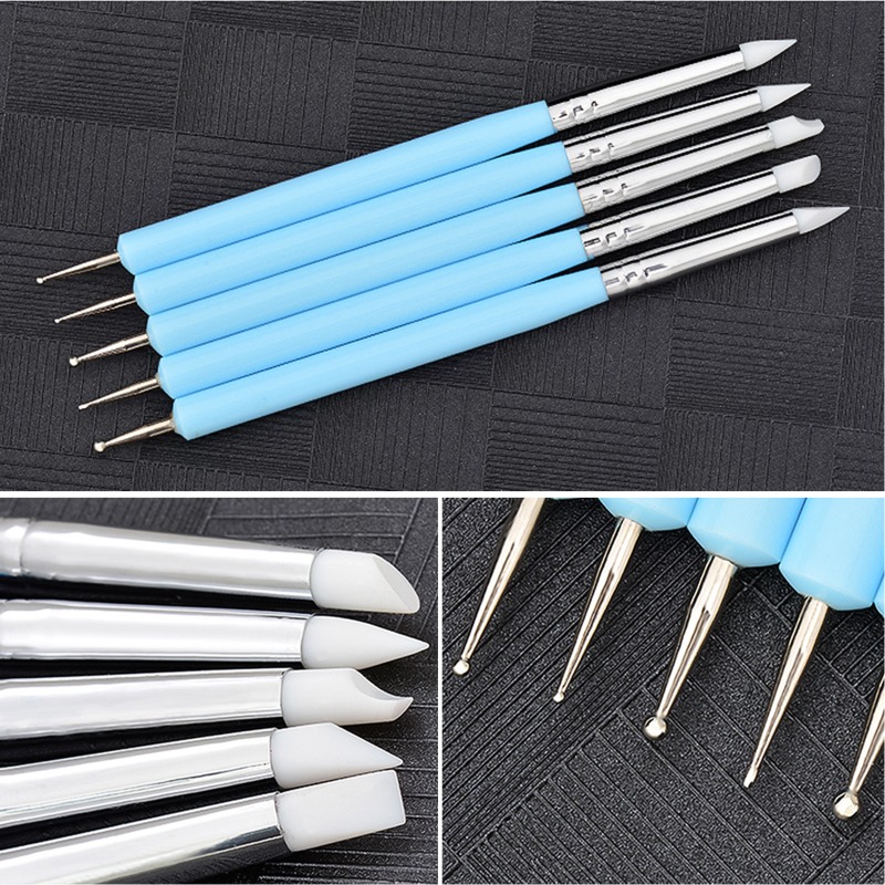 10pcs Clay Sculpting Tools Set Silicone Clay Modelling Tools Polymer Clay  Tools For Pottery Sculpture Cake Fonda Brush Modeling Dotting Nail Art