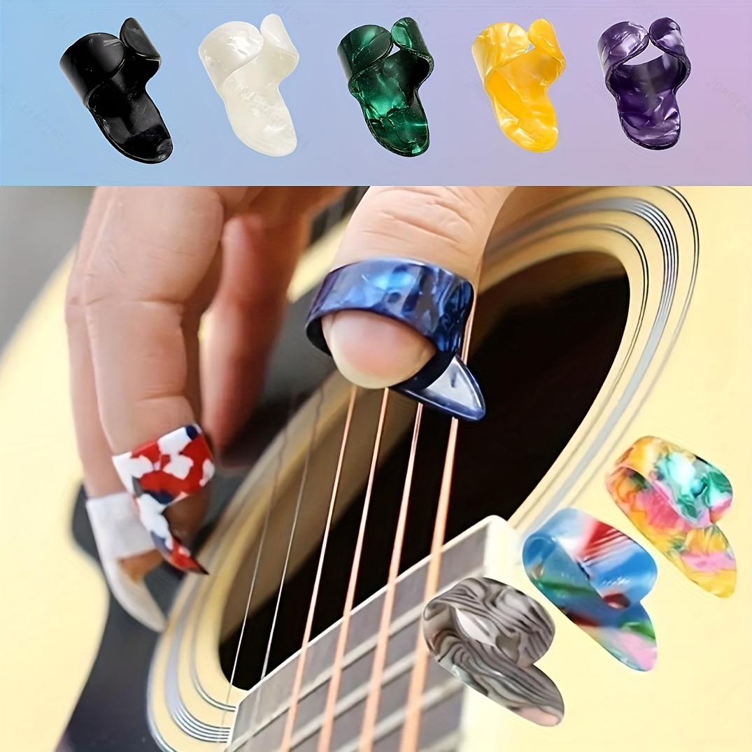 

8pcs/4pcs Thumb Picks Finger Picks, Medium, Flat Thumbpicks, Celluloid Guitar Thumb Finger Picks Ukulele Picks Accessories (12 Colors,color Random Packaging)