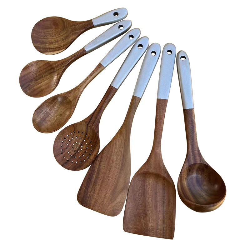 Long Handle Wooden Kitchenware Non Stick Pan Spatula Wooden Soup