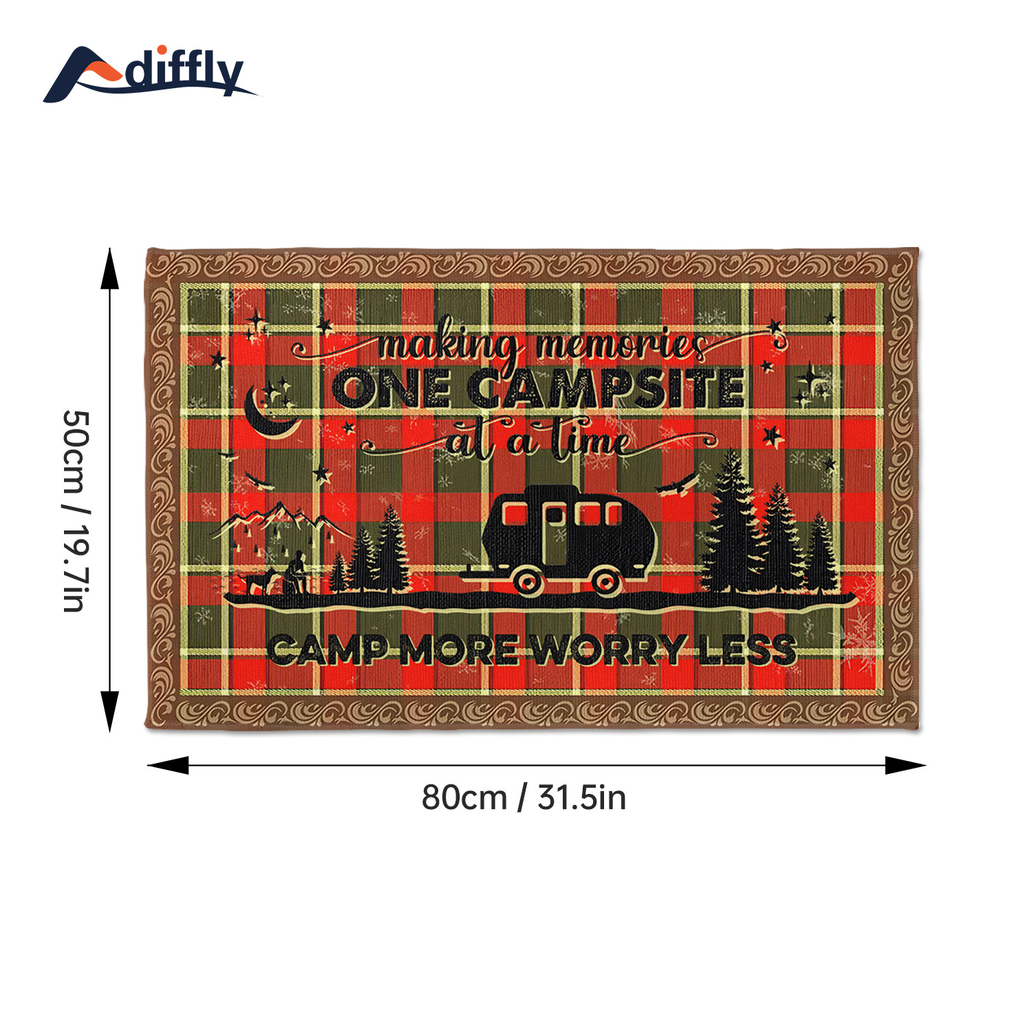 Camp More Worry Less Funny Camping Doormat Campers Rv - Temu