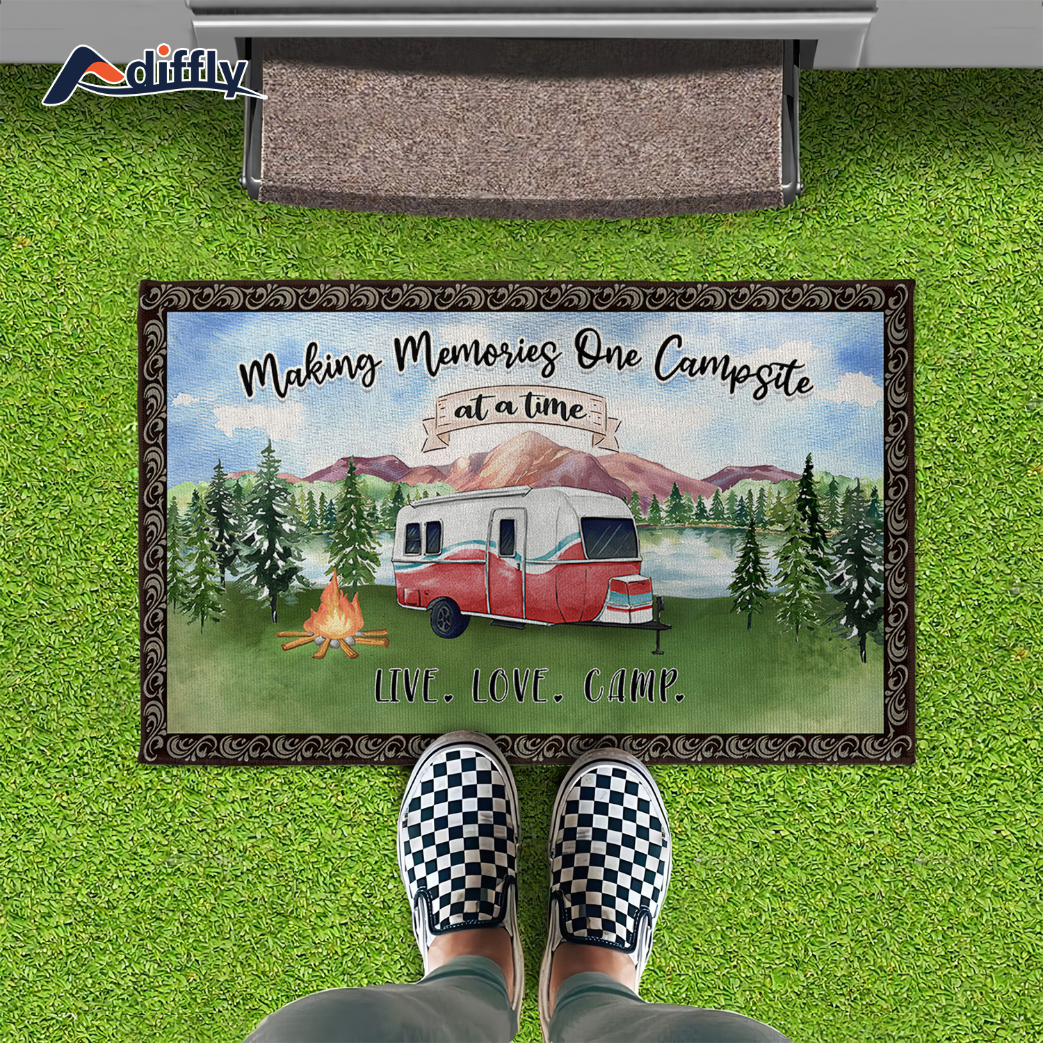 1pc Campsite RV Doormat Haciendo Recuerdos En Un Campamento - Temu