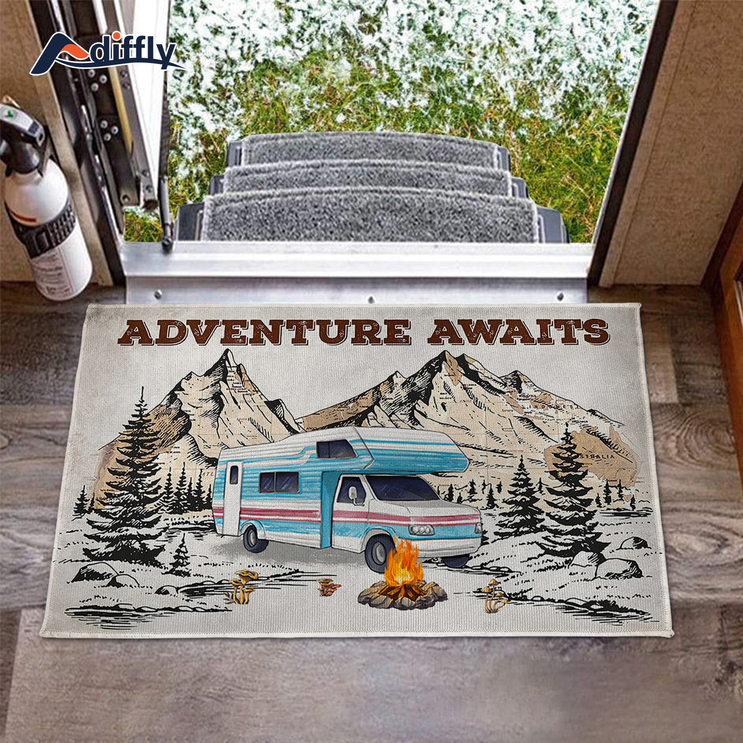 Welcome To Our Campsite Decor Indoor Outdoor Doormat, Camper Front Door Mat  For Room Entrance, Camper Door Mat Welcome Mat, Rv Decor - Temu