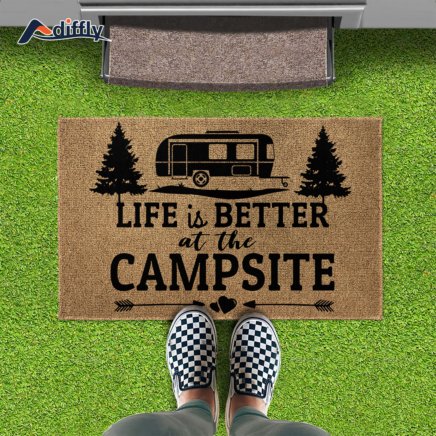 Bring A Smile To Your Campsite With This Fun Rv Doormat - Temu