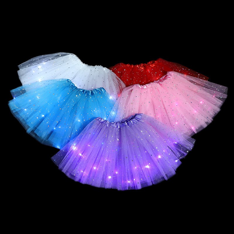 XineYuor 2PCS LED Jupes Tutu Filles Lumineuse Jupe Danse de Ballet,Jupe en  Tulle Enfant,Jupes pour Carnaval Party,Tutu Princesse Fille 3-8 Ans :  : Mode