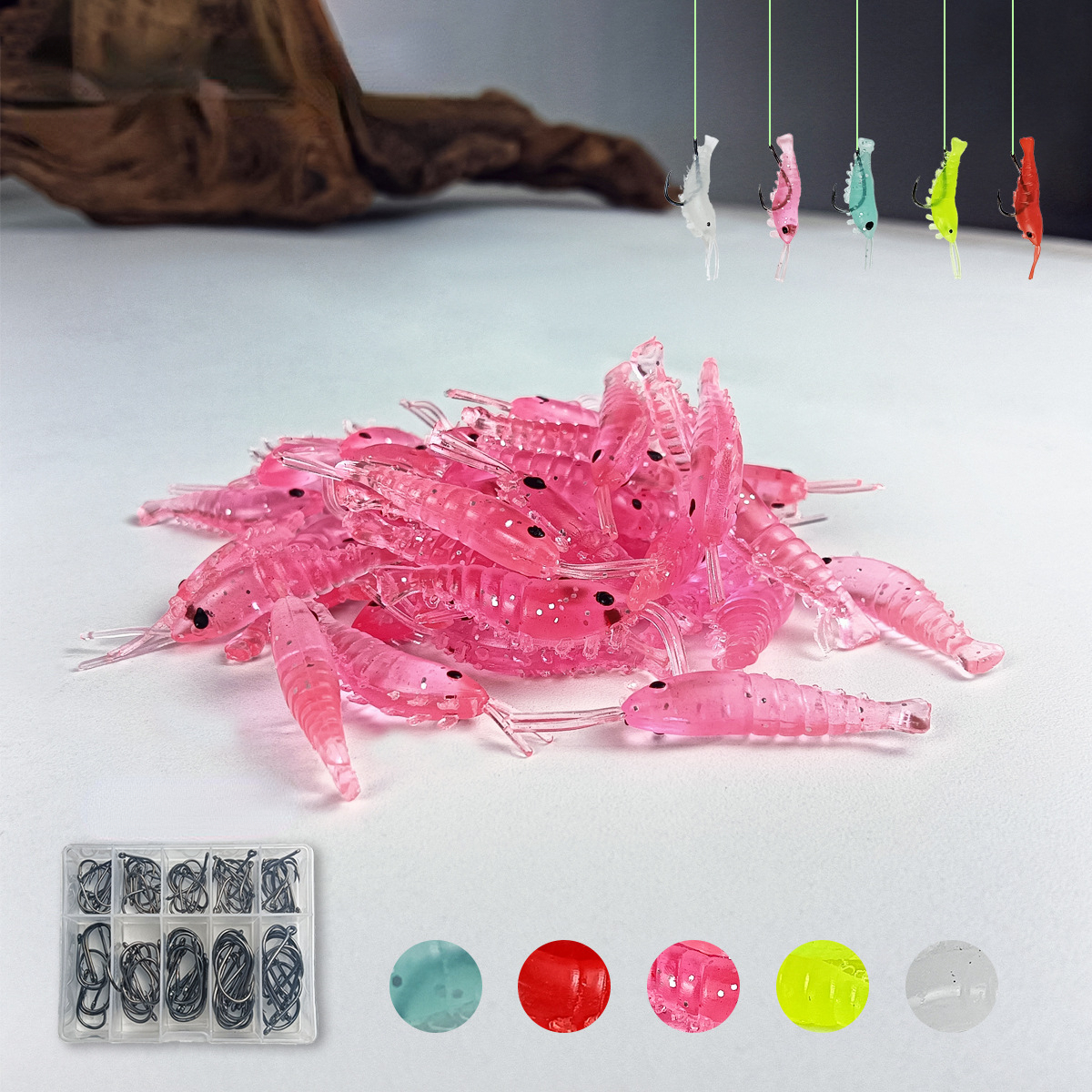 10g Bionic Shrimp Bait With Hook Luminous Soft Prawn Fishing Lure Fishing  Tackle