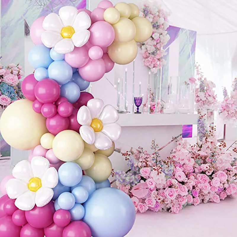 97pcs, White Flower Blue Yellow Pink Latex Balloons Arch Kit Rose Red  Balloons For Baby Shower Wedding Birthday Graduation Anniversary  Bachelorette Pa