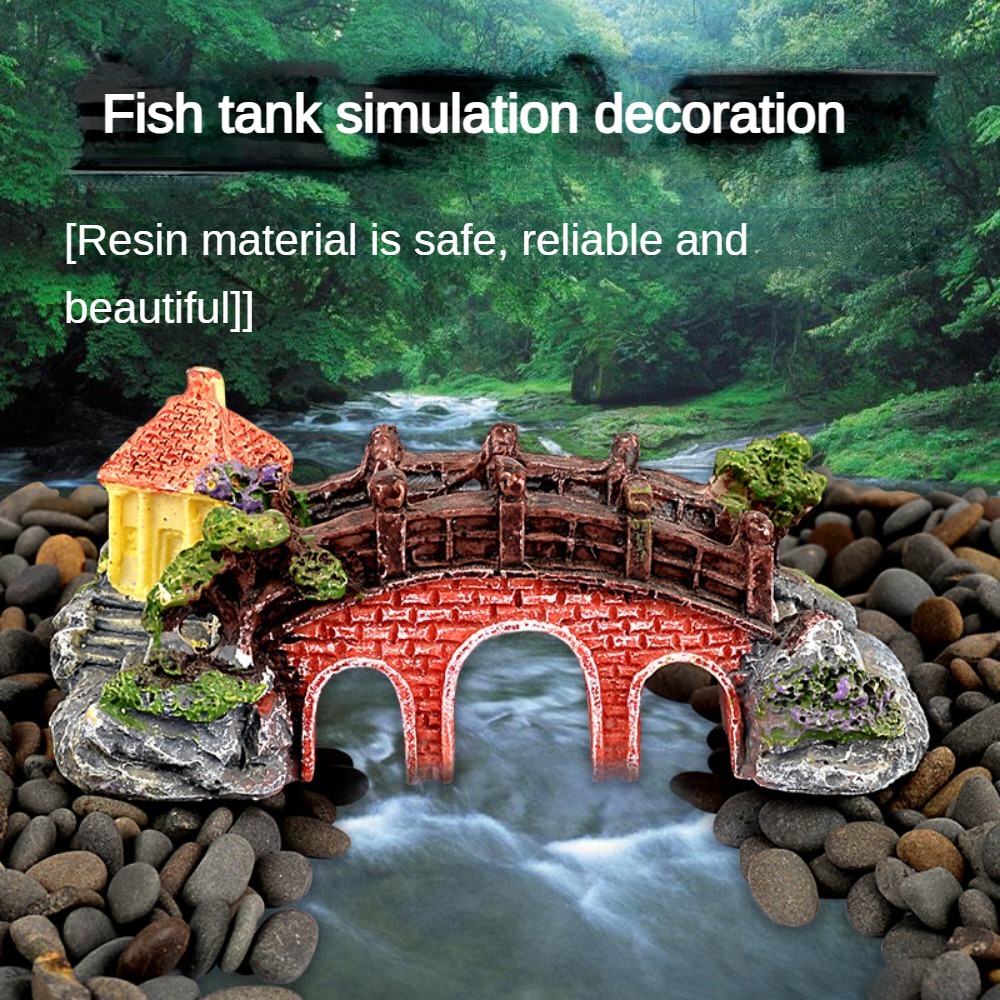 Fish Tank Decoration Landscape Mini Bridge Ornament Artificial