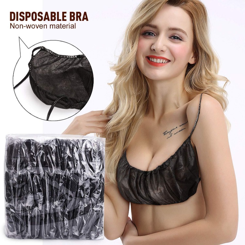 50 Pcs Disposable Nonwoven Bras for Women - Individually Pack for Spray Tanning