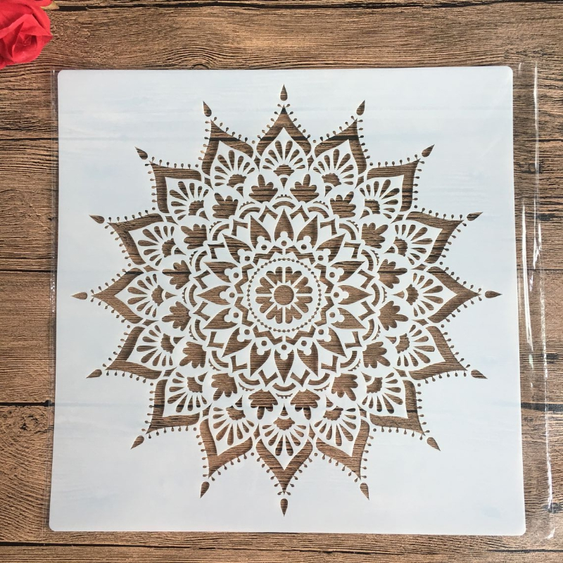 30*30cm Size DIY Craft Mandala Stencils for Painting on Wood