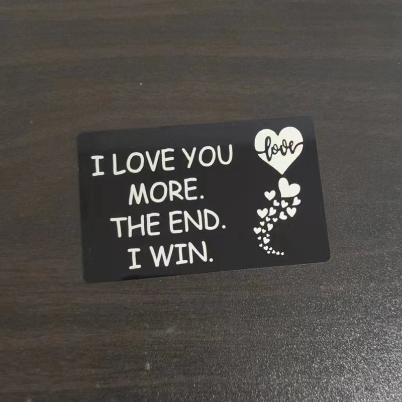 Wallet Card Love Note | Engraved Aluminum Anniversary Gifts for Men & Women  | Husband Gifts from Wife | Boyfriend Gift Idea | Romantic Gift for Him or