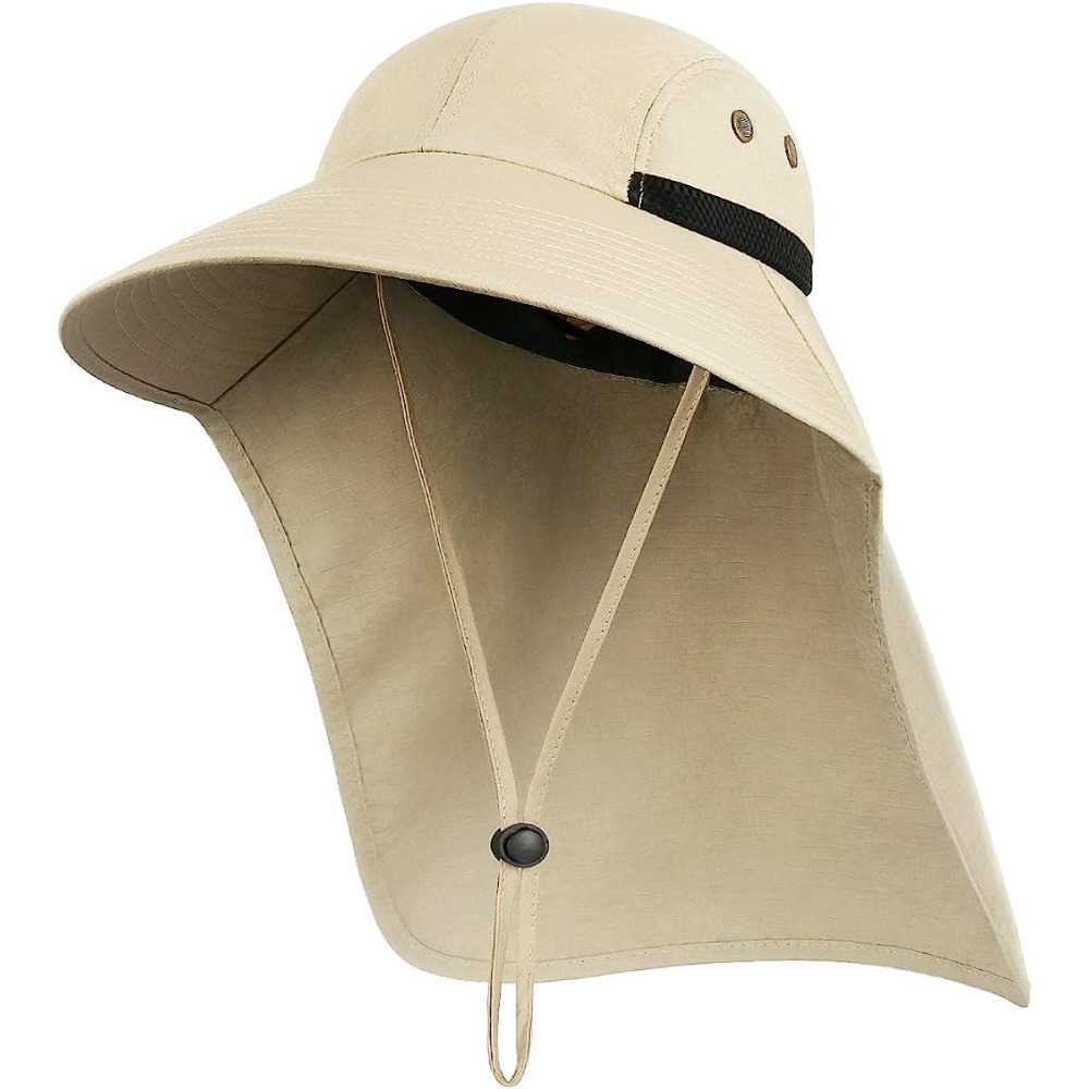 Outdoor Sun Wide Brim Hat With Uv Protection And Neck Flap - Temu